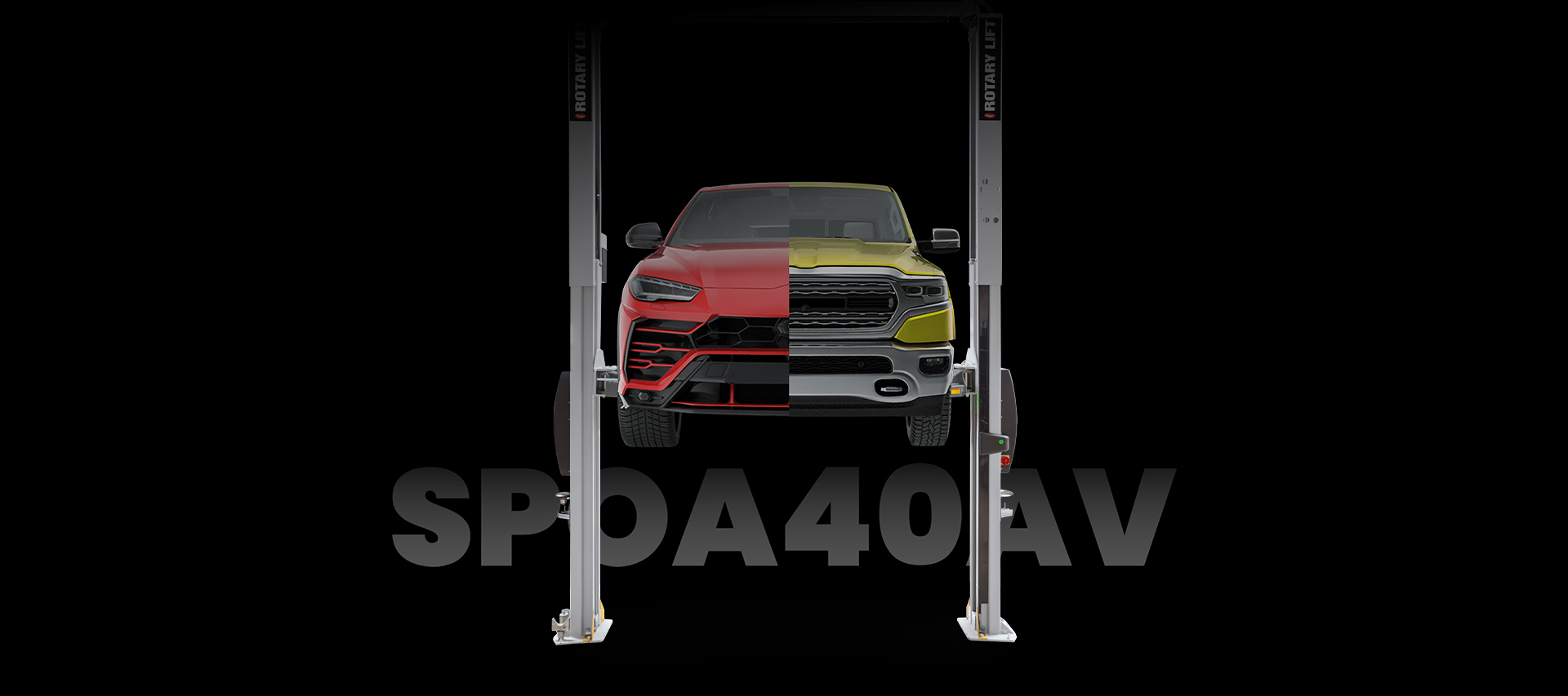 Rotary Solutions bringt eine 2-Säulen-Hebebühne mit AV-Armen auf denMarkt