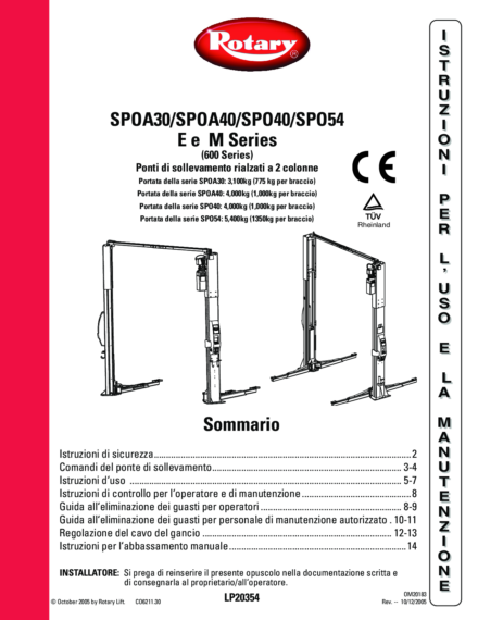 2 post lift spoa 30 40 spo 40 54 m e 600  om20183   a
