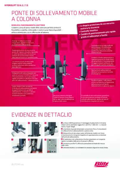 Mobile column lift hydrolift s3 6 2 7 5  127069   