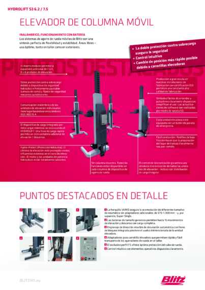 Mobile column lift hydrolift s3 6 2 7 5  127070   