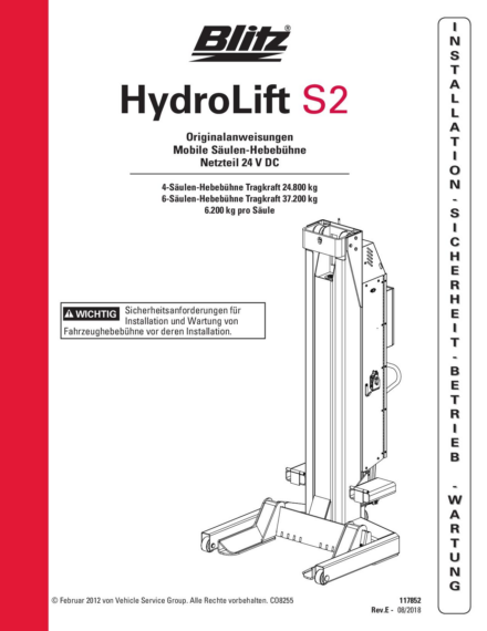 Mobile column lift hydrolift s2 6 2c2   117852   rev d