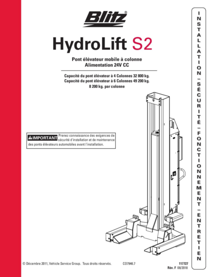 Mobile column lift hydrolift s2 8 2c2   117727   rev e