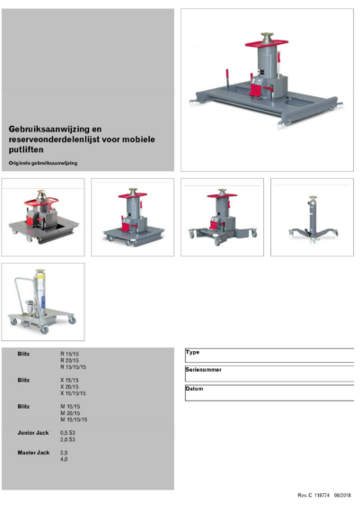 Floor running pit lift  118774 nl  c