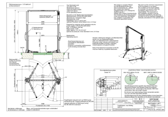 2 post lift bo spo55e 8649