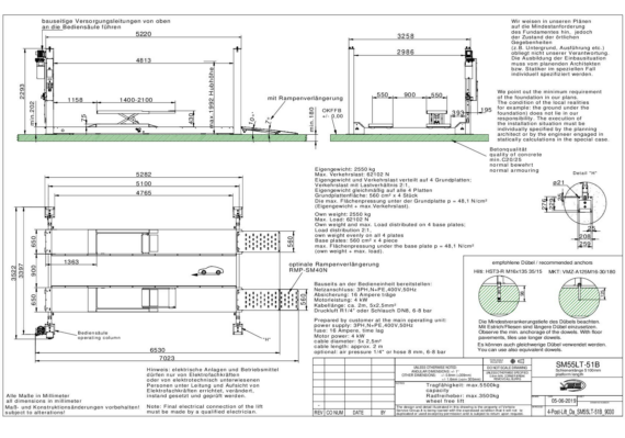 4 post lift da sm55lt 51b 9030