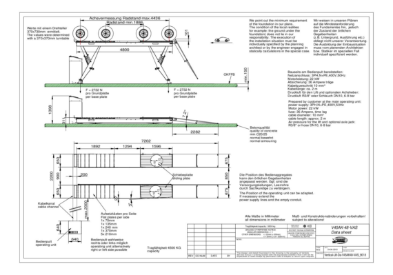 Vertical lift da v45ak48 vas 9018