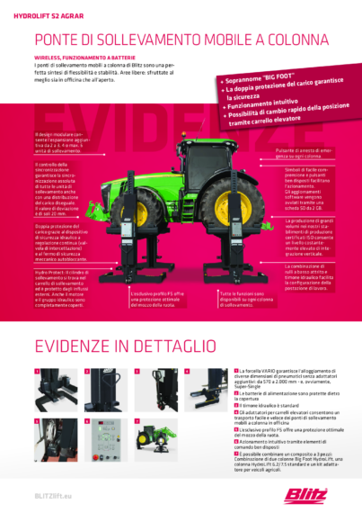 Mobile column lift hydrolift s2 agrar big foot  129214  2020  