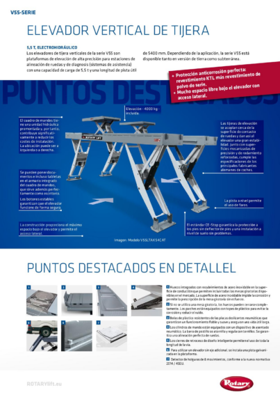 Vertical Scissor Lifts V55 models BR 127833   