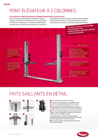 2 Post Lift SGL35M BR 131257   