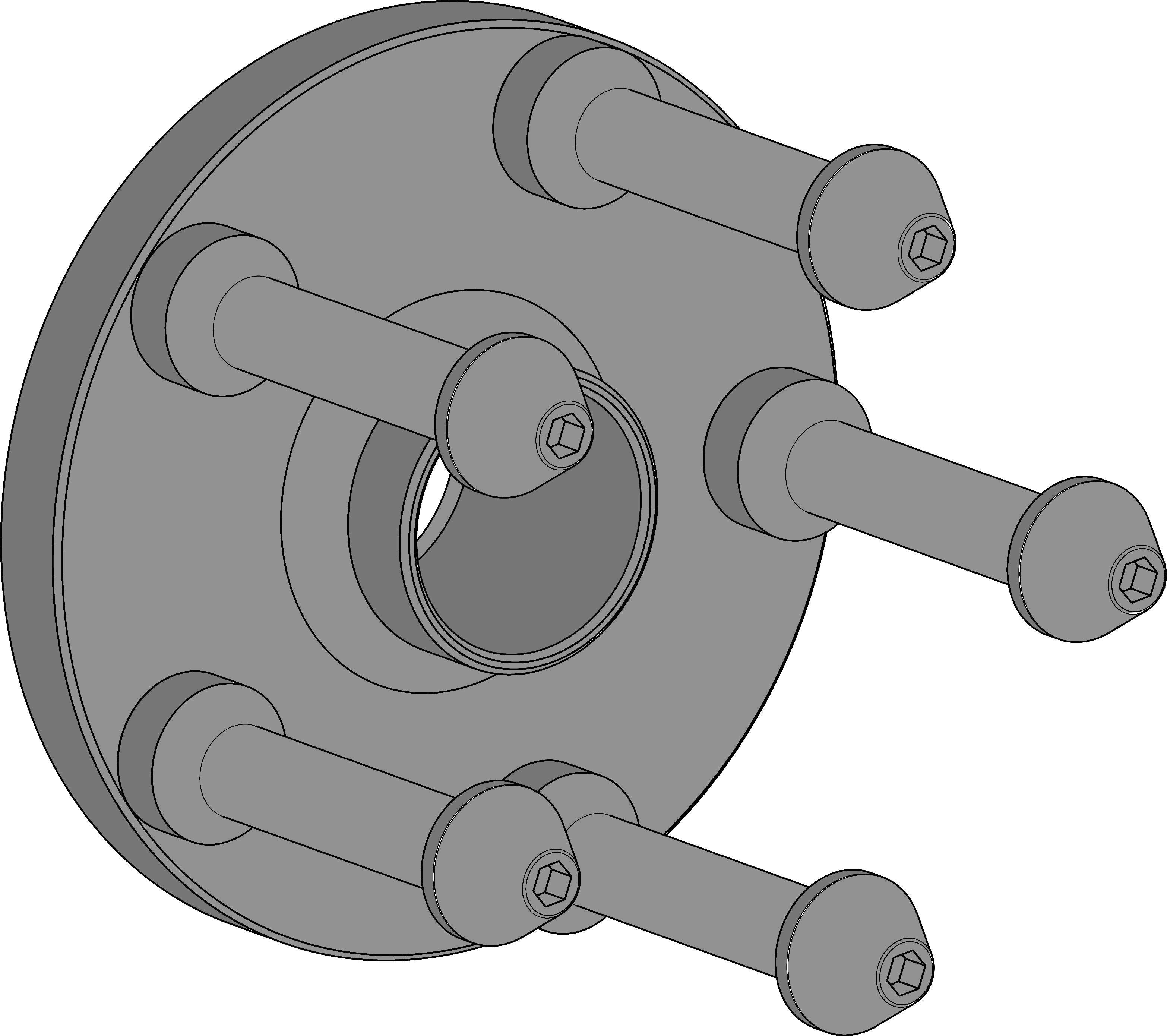 Precision type clamping flange for Maserati with 5-hole rims | 112 - 120 mm