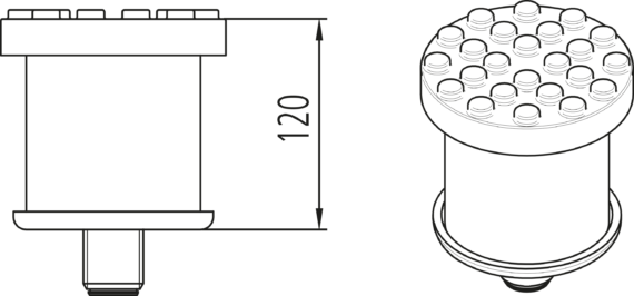 Tampons 120 mm, ≤ 3,2 t | pour bras M30 | 1 jeu / 4 pièces