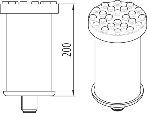 Tamponi 200 mm, ≤ 3,2 t | M30 per bracci | 1 set / 4 pezzi