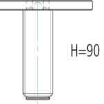 Special pads increased, 90 mm | for M30 thread arms | 1 set / 4 pieces