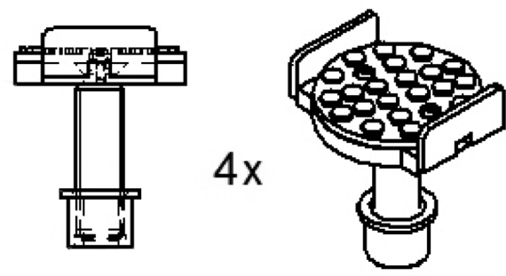 Рамные адаптеры bushing Ø 45 mm | 1 set / 4 pieces