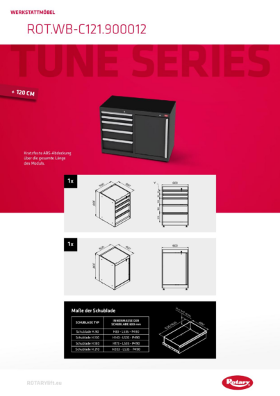 Workshop Furniture Tune Series Datasheets   