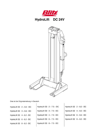 Mobile column lift HydroLift 6,2 7,5 8,2 OM SP DC 126746   RevC