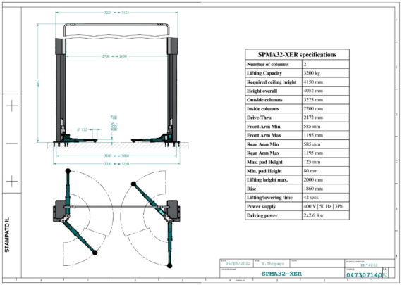 2 post lift spma32 xer td 0473 0714 0 02  