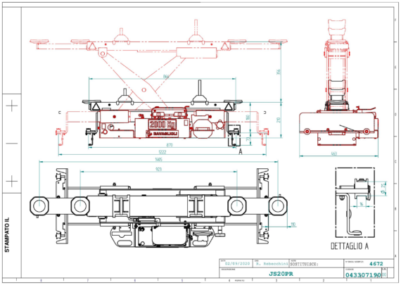 Jacking beam JS20PR TD 043307190  