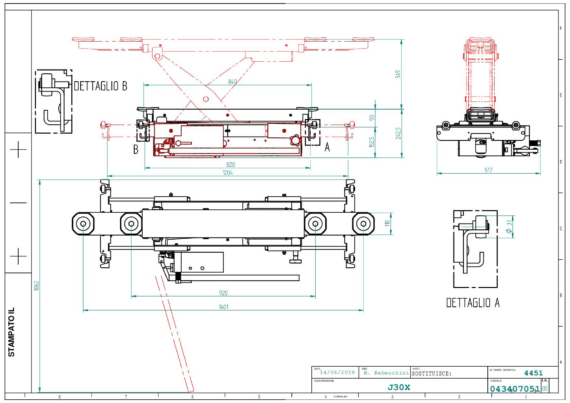 Jacking beam J30X TD 043407051  