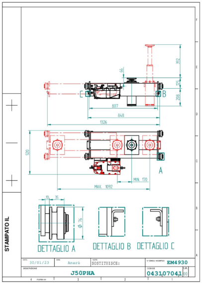 Jacking beam J50PHA TD 043107041 