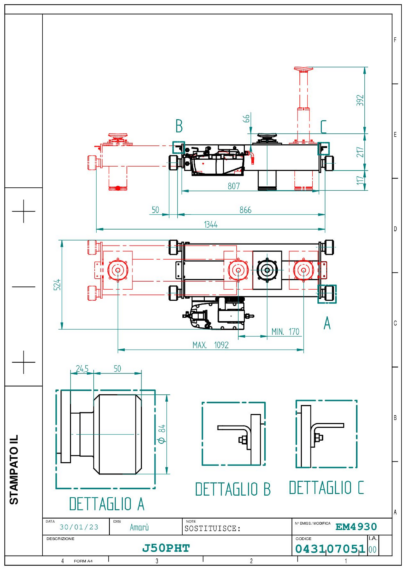 Jacking beam J50PHT TD 043107051  