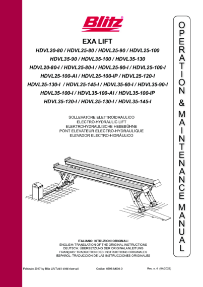 Scissor Lifts HDVL 20 25 35 HDVL 20l 25l 35l IM 0596 M004 0 rev4 multi 2023 