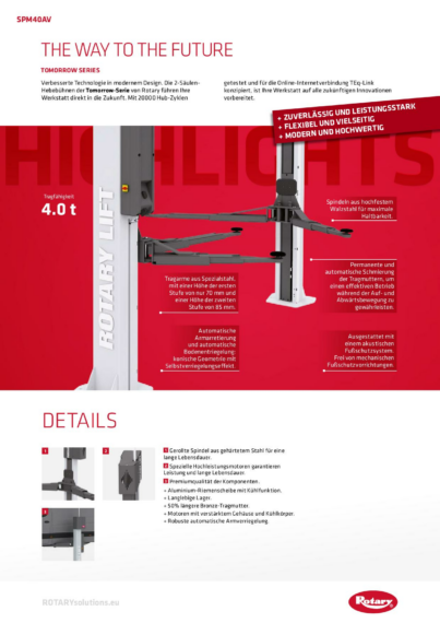 2 post lift spm40av  133875   