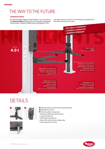 2 post lift spm40av  133876   