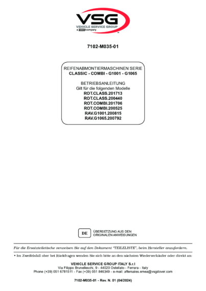 Tyre changer rotclass combi ravg1001 g1065 im 7102 m035 01 vsg rev01  2024 