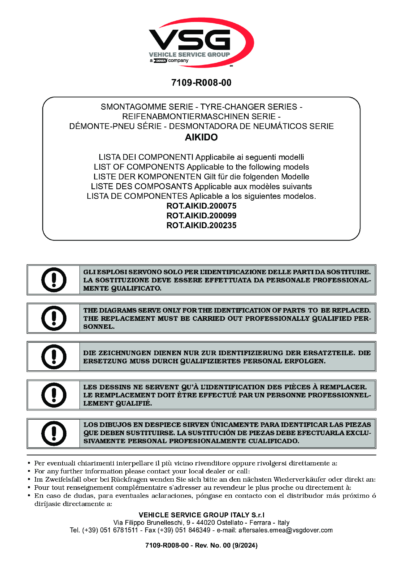 Tyre changer aikido  7109 r008 00 vsg rev00 5l multi 
