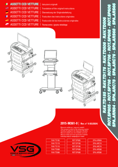 Wheel aligner ravtd185 rav178 ravtd176 ravtd508 ravtd506 rotsp805 rotsp708 rotsp706 rotsp608 rotsp606 spaarn84 spaarc78 spaarc76 spaars68 spaars66 im 2015 m361 00 vsg rev00 multi 2024 03pdf