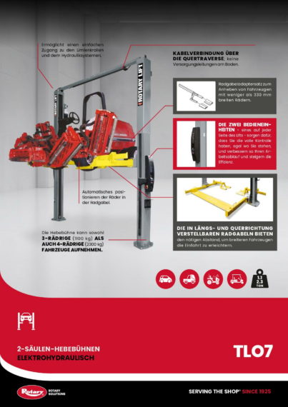 2 Post Lift TLO7 BR DE 
