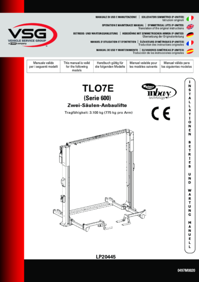 2 Post Lift TLO7 IM 0497 M0020 multi