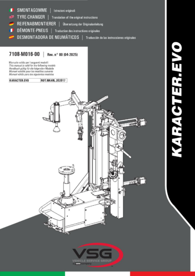 Tyre changer KARACTEREVO IM 7108 M016 00 VSG rev00 multi 