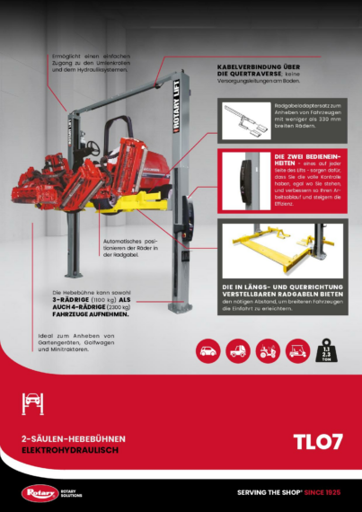 2 Post Lift TLO7 BR DE 2025