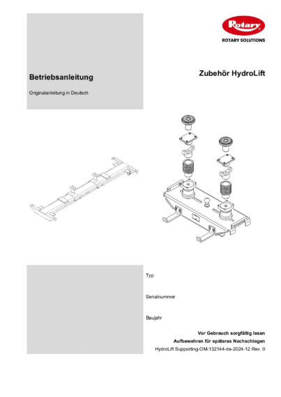 Hydrolift Supporting OM 132144  2024  Rev 0