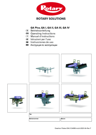 Gearbox Plates OM 3134980 multi  Rev F