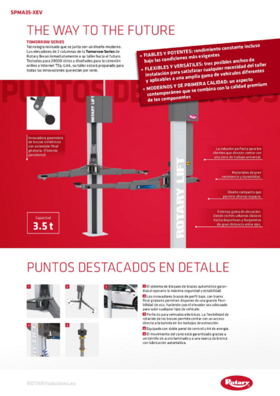 2 Post Lift SPMA35 XEV BR ES 2025 