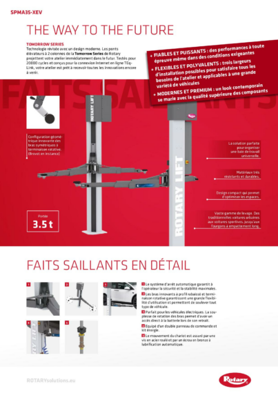2 Post Lift SPMA35 XEV BR FR 2025 