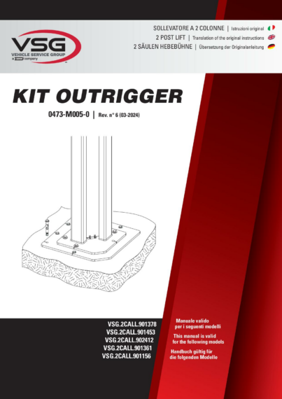 2 Post Lifts VSG2CALL901378 VSG2CALL901453 VSG2CALL902412 IM 0473 M005 0 rev6 MULTI