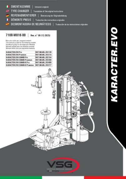 Tyre changer KARACTEREVO Premium IM 7108 M016 00 VSG rev00 multi 2025 