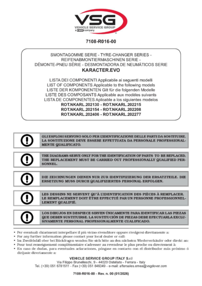 Tyre changer KARACTEREVO Premium SP 7108 R016 00 VSG rev00 multi 